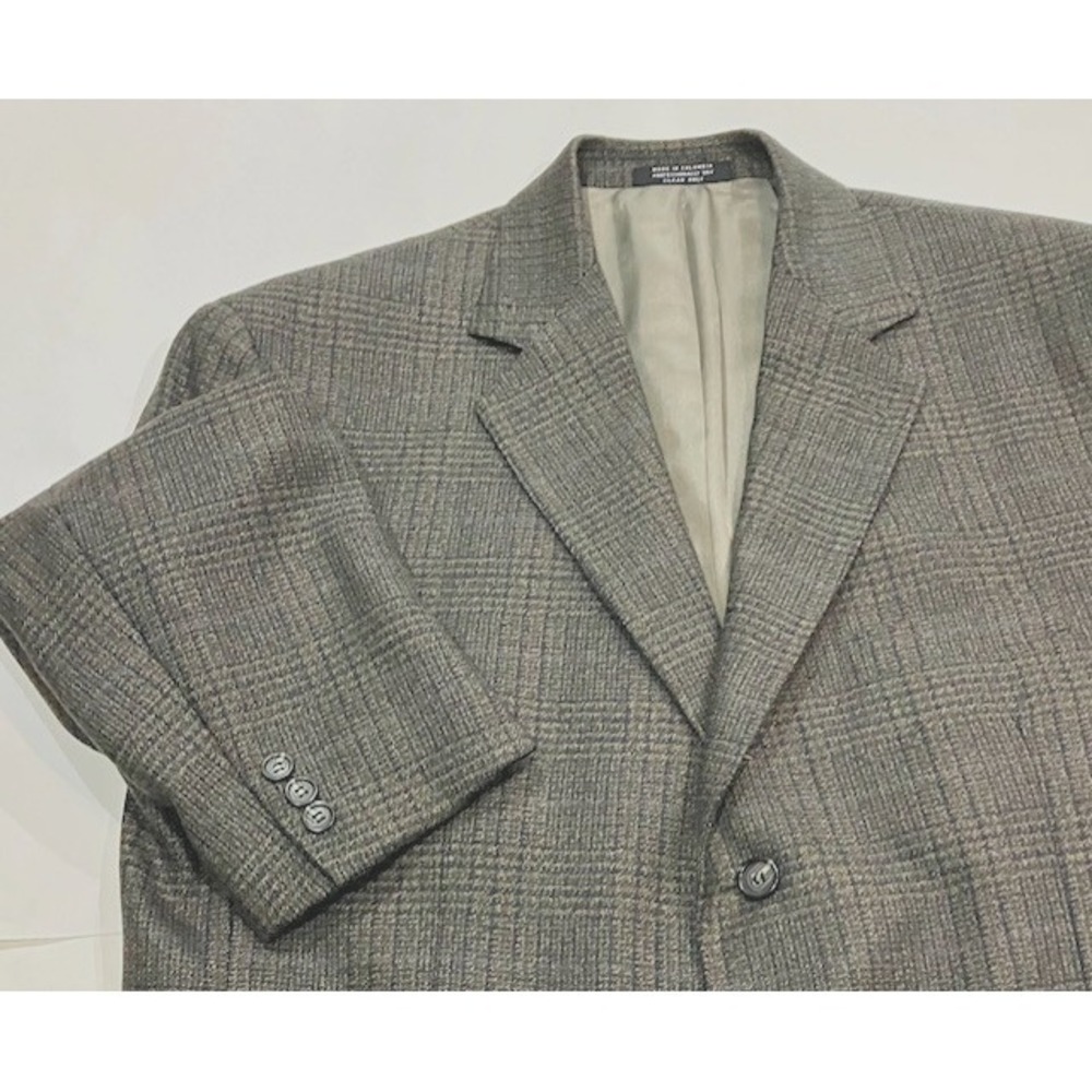 VTG Andrew Fezza S & K Famous Brands Size 44R Plaid Sports Coat Jacket Lambswool